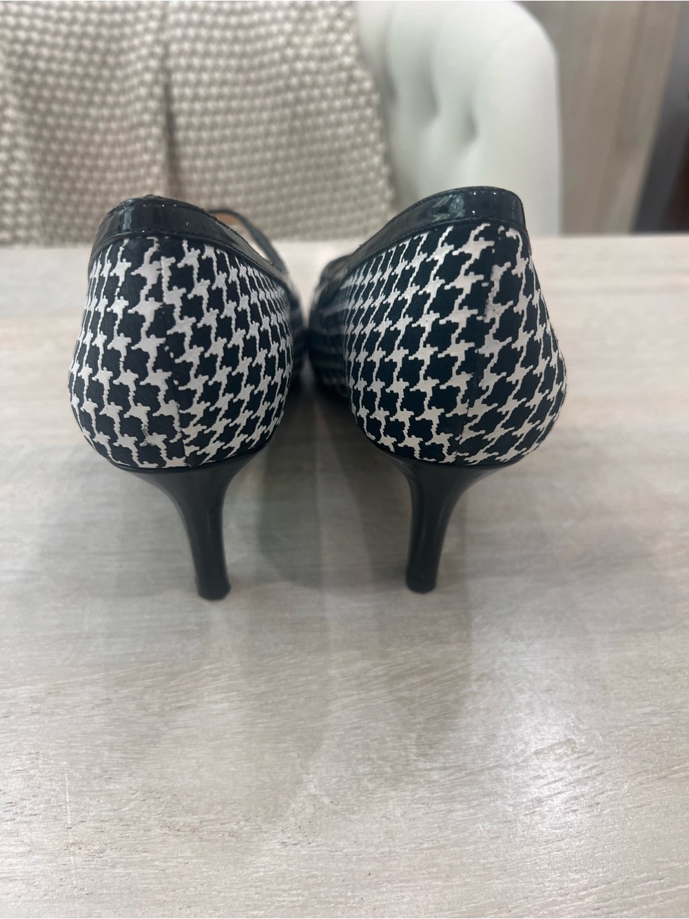 Alex Marie Houndstooth Mary Jane Kitten Heel Pumps - Picture 5 of 7
